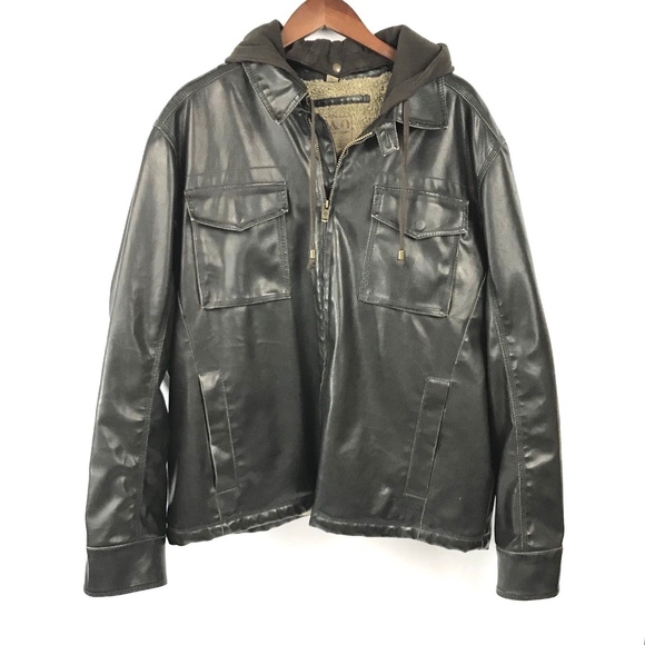 Xl Leather Jacket Removable Hood 